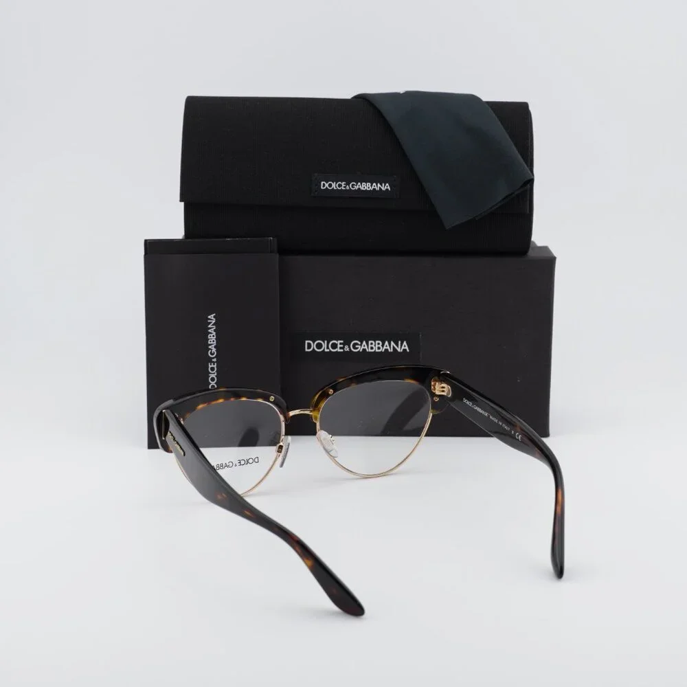 Dolce & Gabbana DG3247 502 Cat Eye Eyeglasses - Havana/Gold 53mm